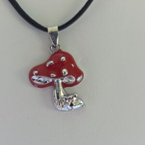 Red Mushroom Pendant Necklace